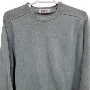Antartex Pullover Mens Large Crewneck Sweater Green Long Sleeve 100% Cotton